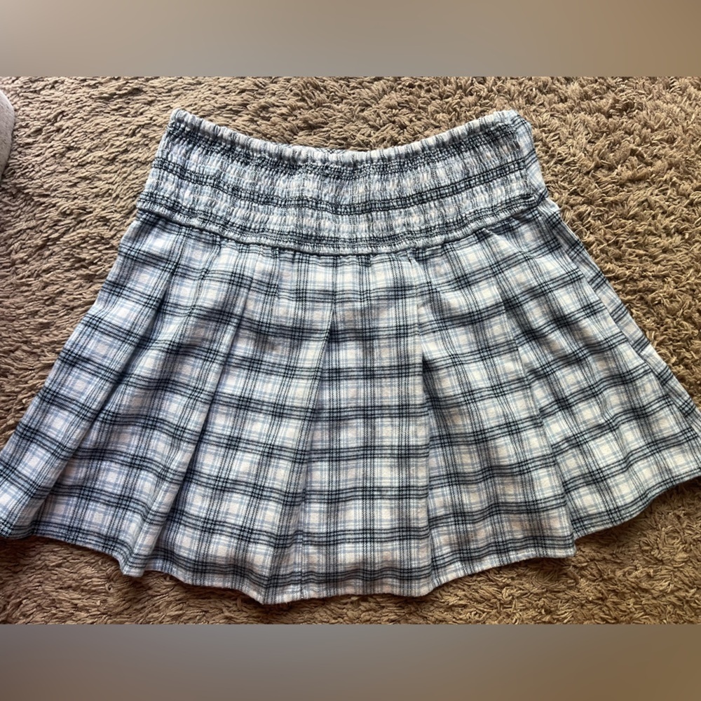 Hollister Blue and White Plaid Midi Skirt - Picture 5 of 5